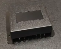 Black ABS Flanged Enclosure 100 x 95 x 42 with spade terminal slots